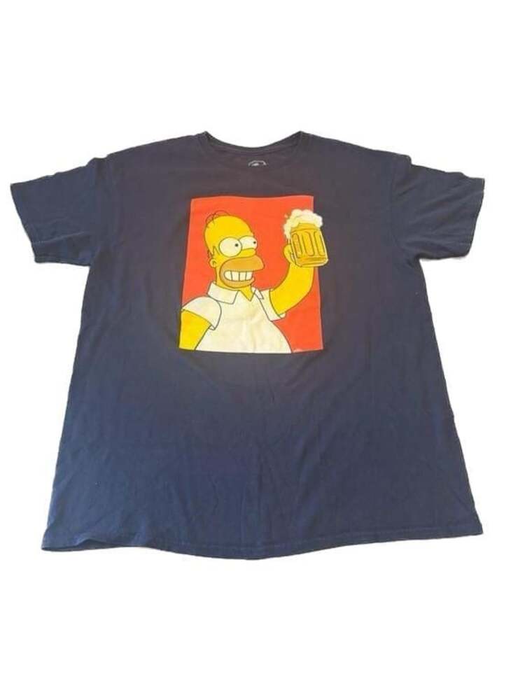 The Simpsons Homer Navy Blue T-Shirt Size XL Mens Beer Graphic 20th Century Fox